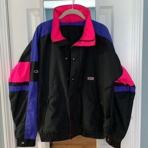 CB Sports Color Block Windbreaker Jacket‎ Men's ML Black Blue Pink Retro